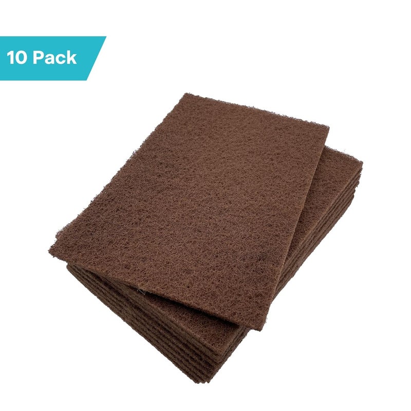 VSM 10-Pack: 6" x 9", Tan - Coarse, Non-Woven Hand Pad, Aluminum Oxide Grains, Rust and Oxidation Resistant, Multipurpose Abrasive Scrub Pad for Finishing and Cleaning - Image 2